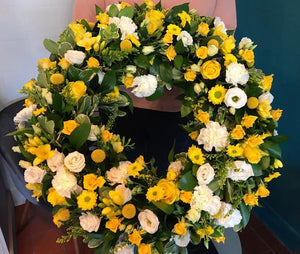 Yellow and White Wreath